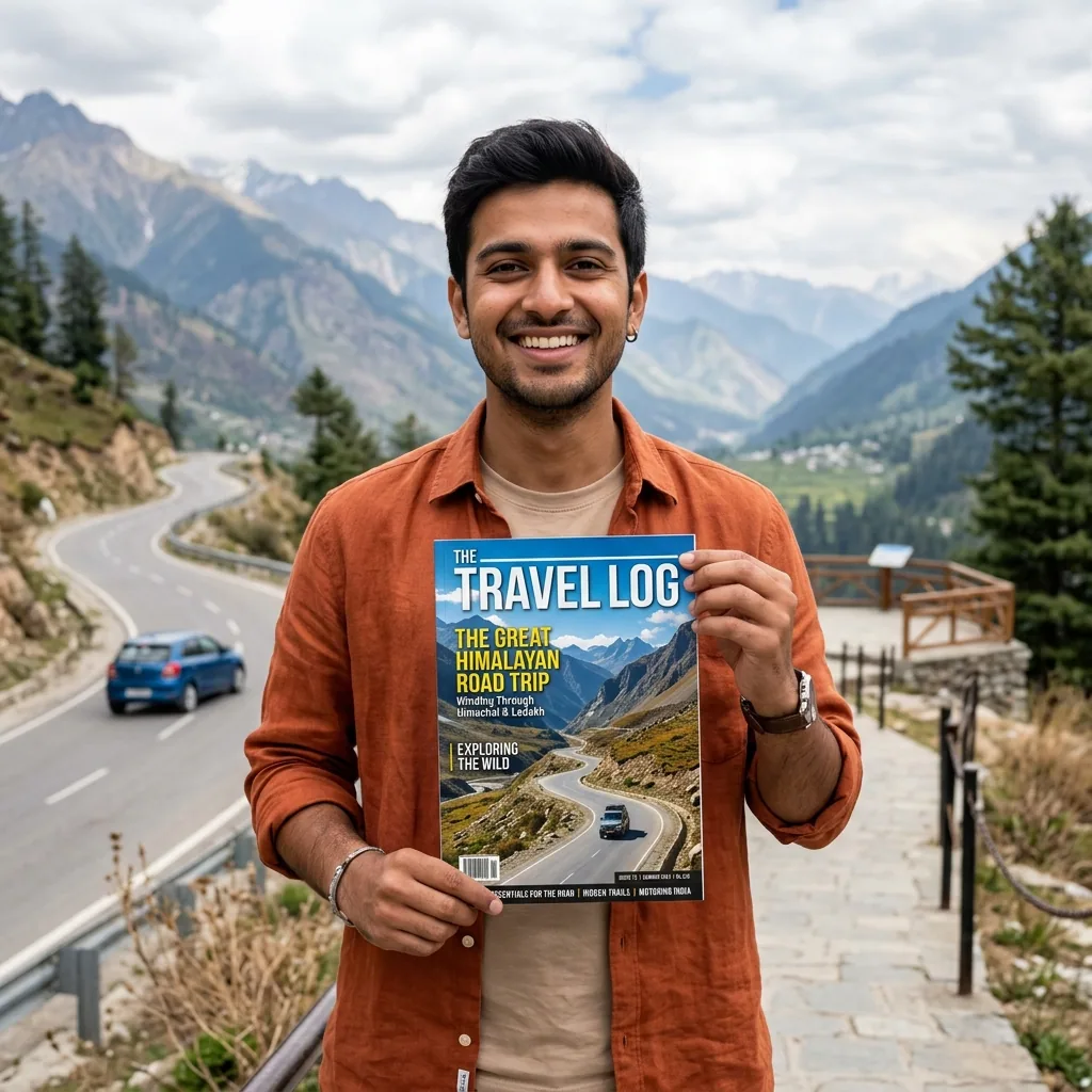 A personalised travel magazine of family trips, made as a gift for a father