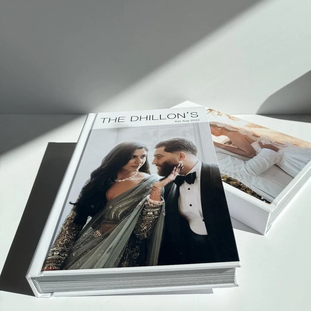 Personalised photo album online India — a hardbound lay-flat album hand-designed by our team